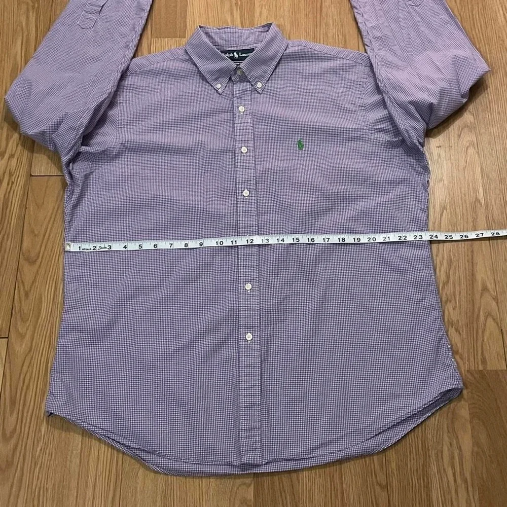 Polo Ralph Lauren Men’s XL Long Sleeve Button Down Shirt Purple Gingham Custom